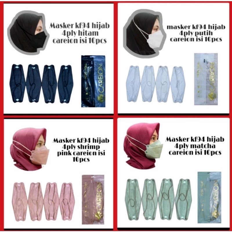Masker KF94 Careion Hijab/ KF94 Hijab Careion isi 10pcs/ KF94 Hijab