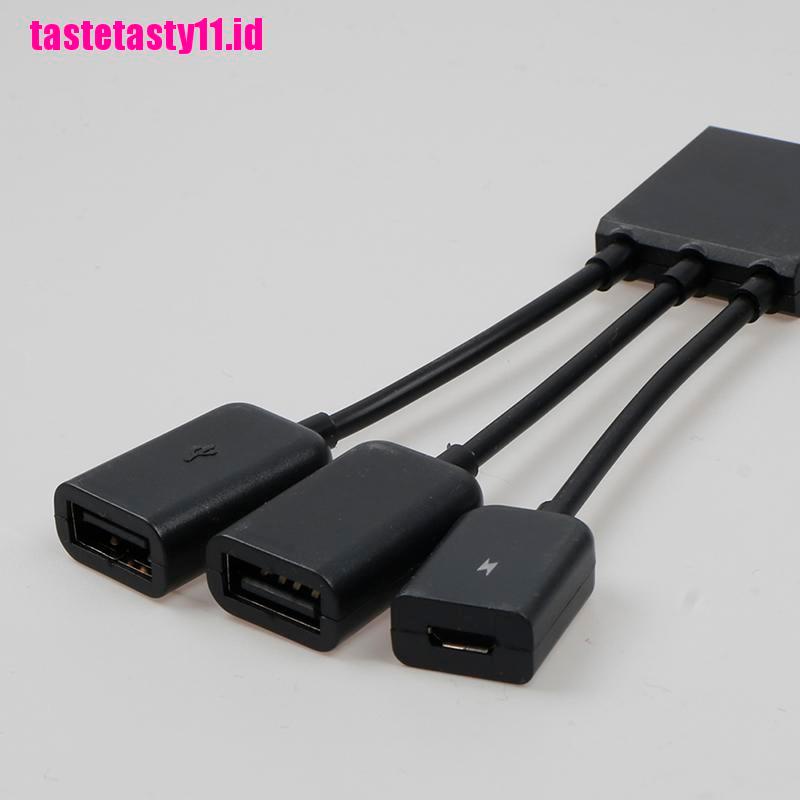 (TTID) Kabel Adapter OTG 3 in 1 Power Supply Micro USB