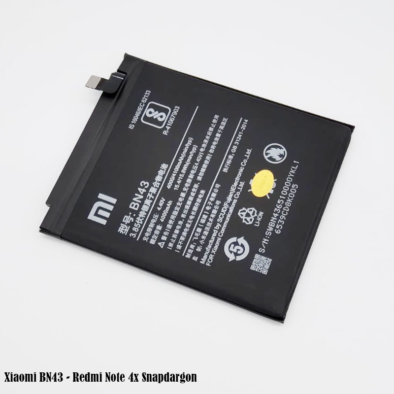 BATTERY - BATRE - BATRAI - BATERAI XIAOMI BN43 REDMI NOTE 4X SNAPDRAGON - FULL CELL - DOUBLE IC - 2IC - KUALITAS 100%