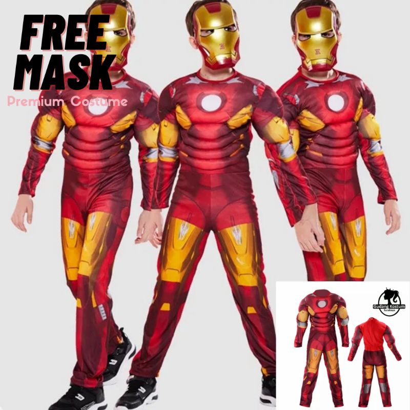 READY Original Kostum IRONMAN size anak Iron man BONUS topeng