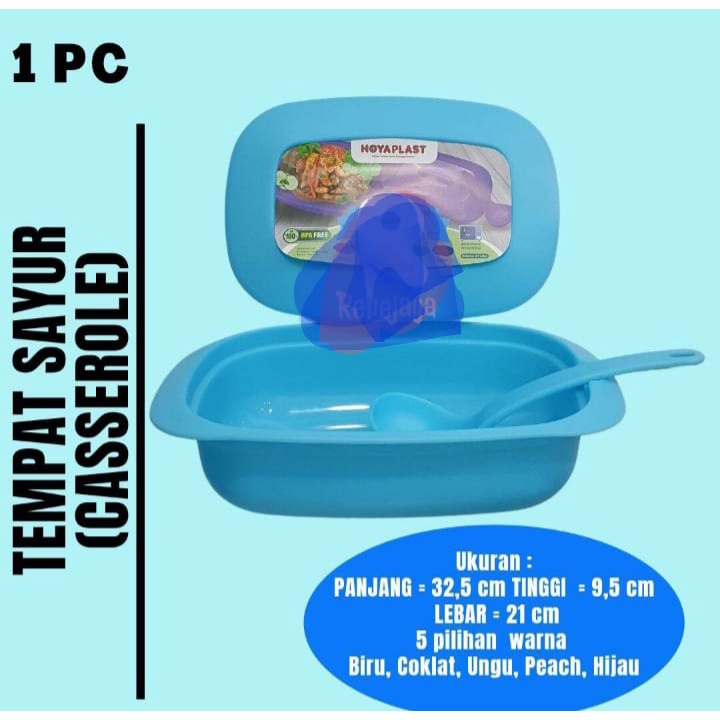 Tempat Sayur (Casserole) Mangkok sayur Hoyaplast, lengkap dengan tutup dam sendok sayur, plastik foo