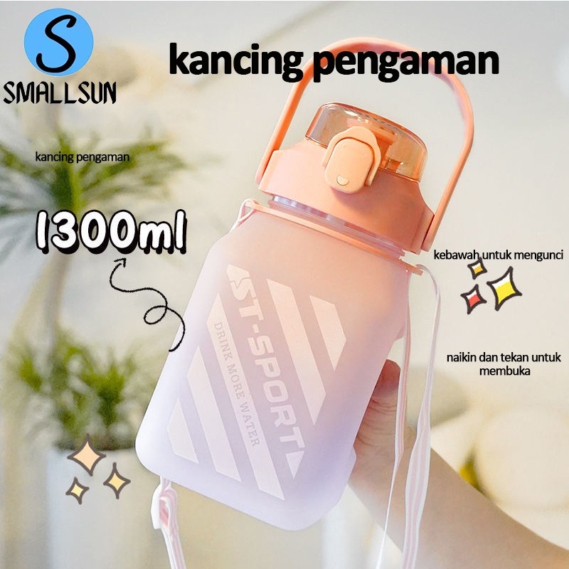 Botol Gemoy Kotak Gradasi Viral 1300 ML Free Stiker Random dan TALI