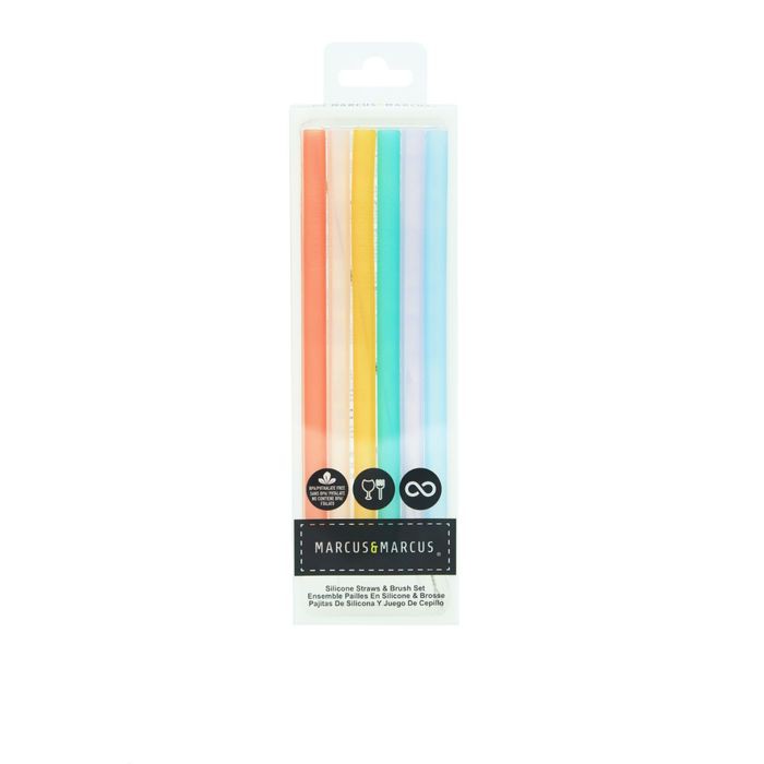 MARCUS &amp; MARCUS SILICONE STRAWS &amp; BRUSH SET / KD34