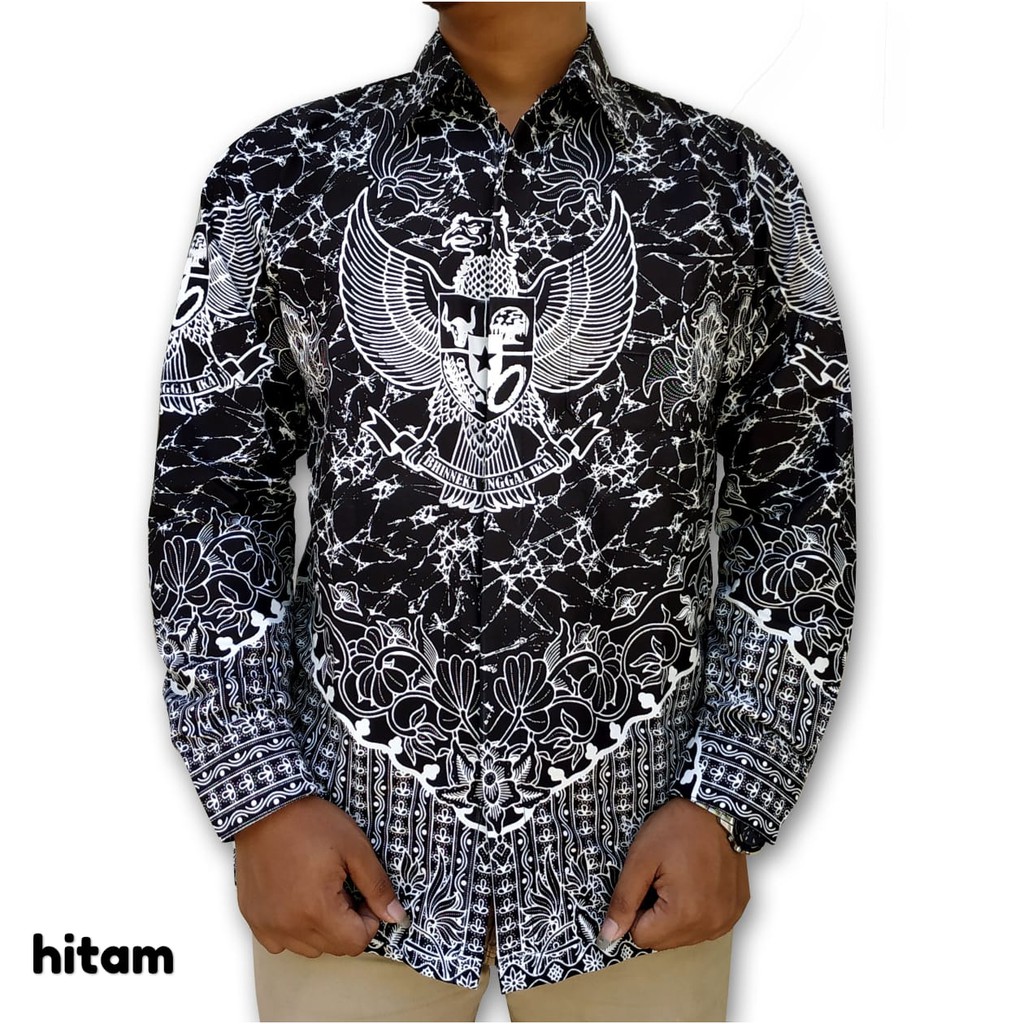 Kemeja Batik Garuda Pancasila Hitam