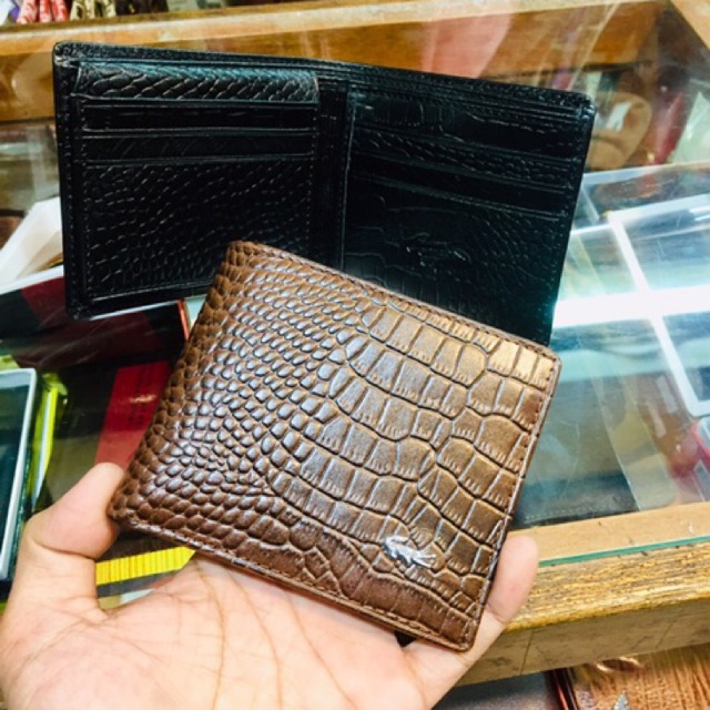 dompet keren berkualitas model lipat dua bahan kulit asli motif cetak buaya #dompet #dompetkulit #dompetpria