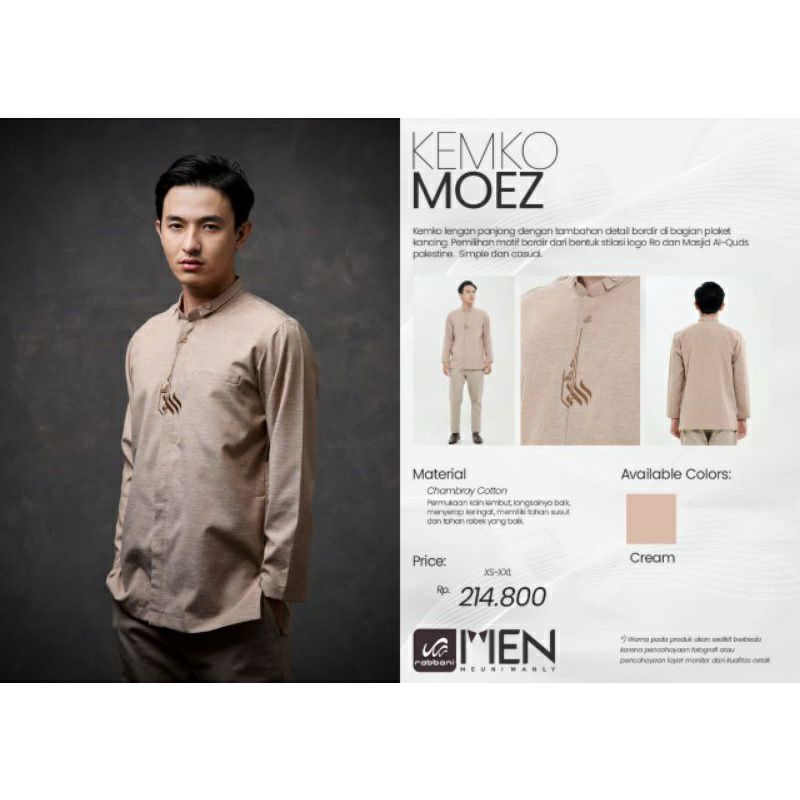 Kemko Moez Rabbani / Kemeja Koko Rabbani / Baju Koko Rabbani Lengan Panjang / Baju Koko Moez