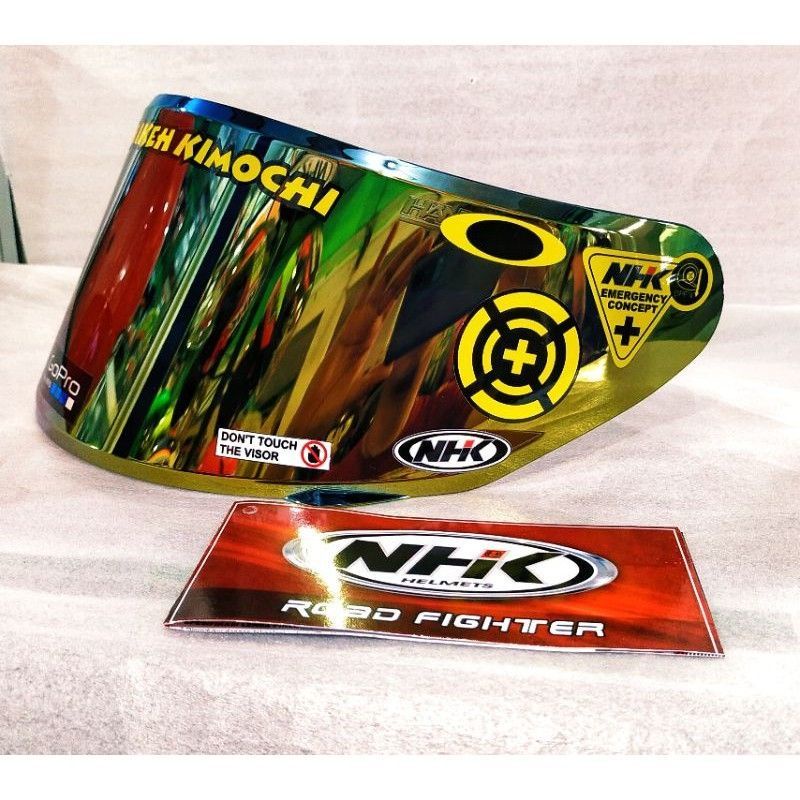 paket Flat visor nhk rx9 + Flat visor gm race pro iridium +/stiker visor