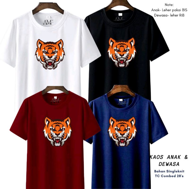 Baju Kaos Anak Cowok 3-12 tahun - Remaja- Dewasa S- 7XL-XXXL Jumbo HARIMAU