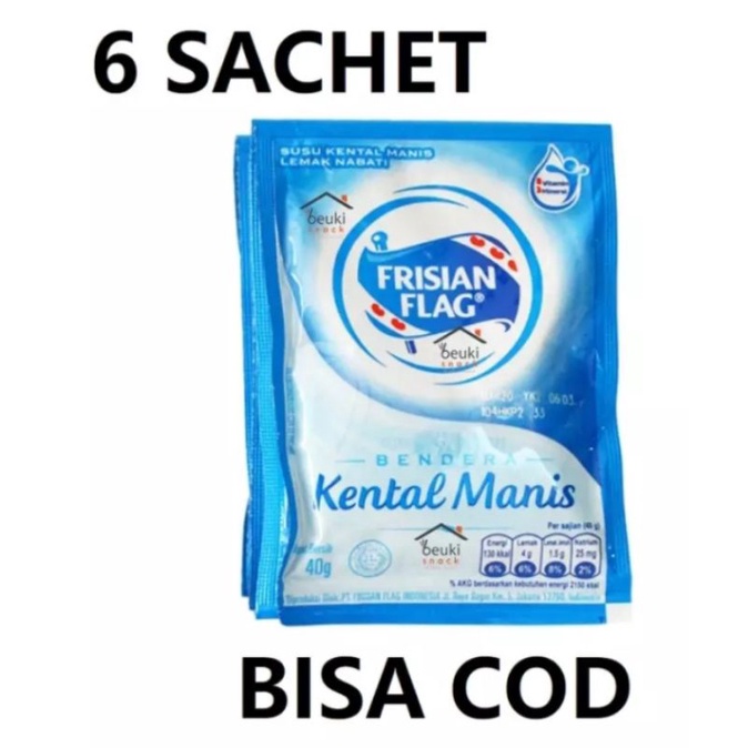 

susu kental manis putih ,Frisian flag 1 renceng 6 sachet