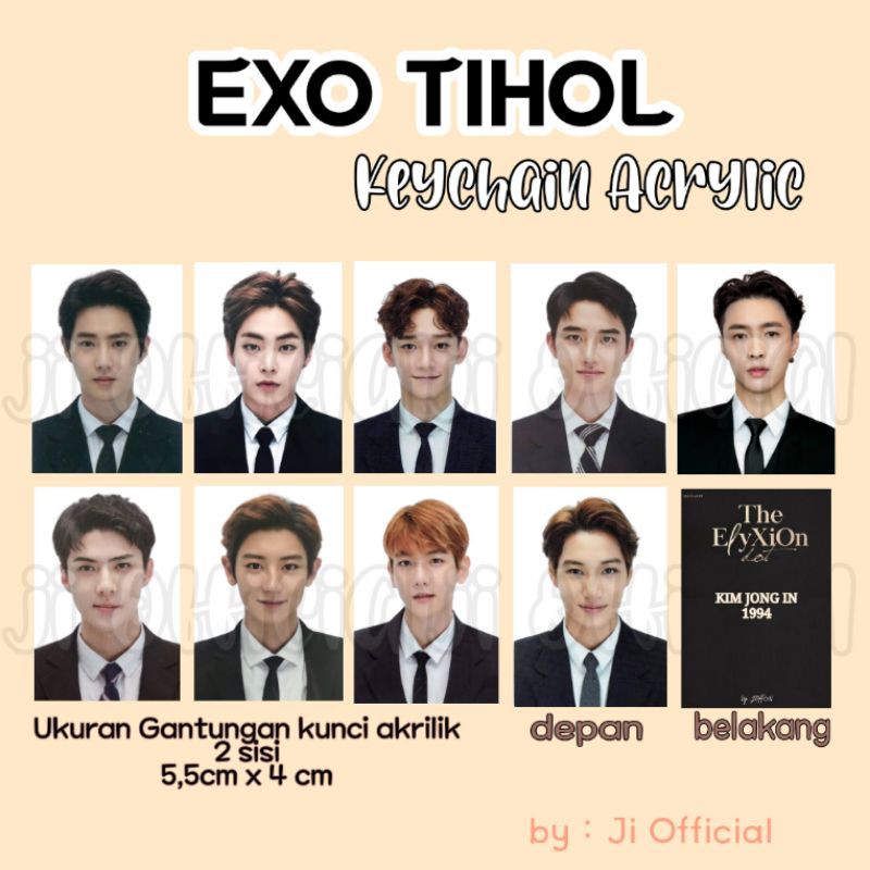 EXO Keychain Acrylic Tihol / Gantungan kunci kpop akrilik EXO Ticket Holder
