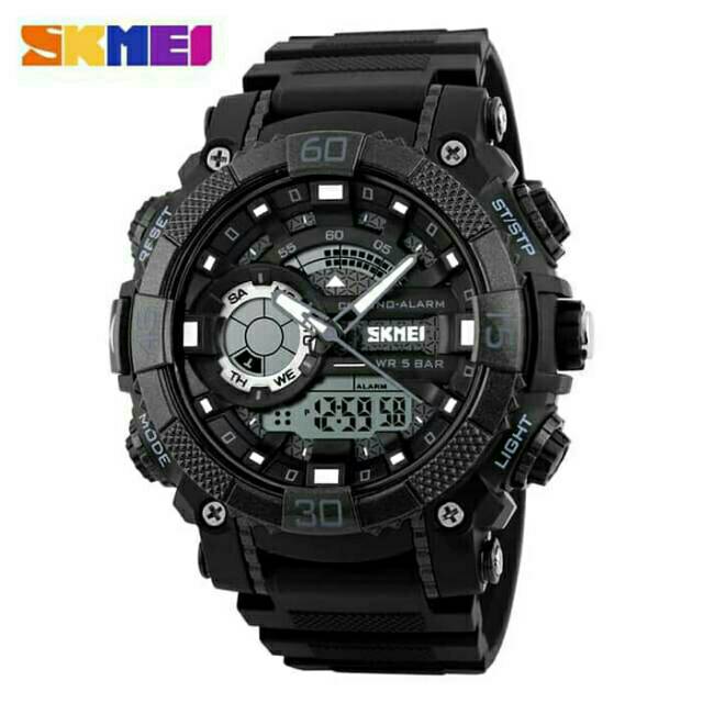 Jam Tangan Pria / SKMEI 1228 Dial Men Quartz Digital / Jam Tangan Analog Digital Sport Original