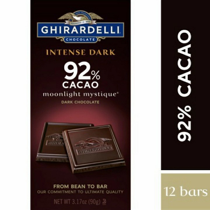 

GHIRARDELLI Intense Dark 92% Cacao Bar Chocolate 90g cokelat premium