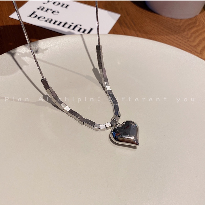 Kalung Rantai Clavicle Simple Trendy Warna Silver Untuk Wanita