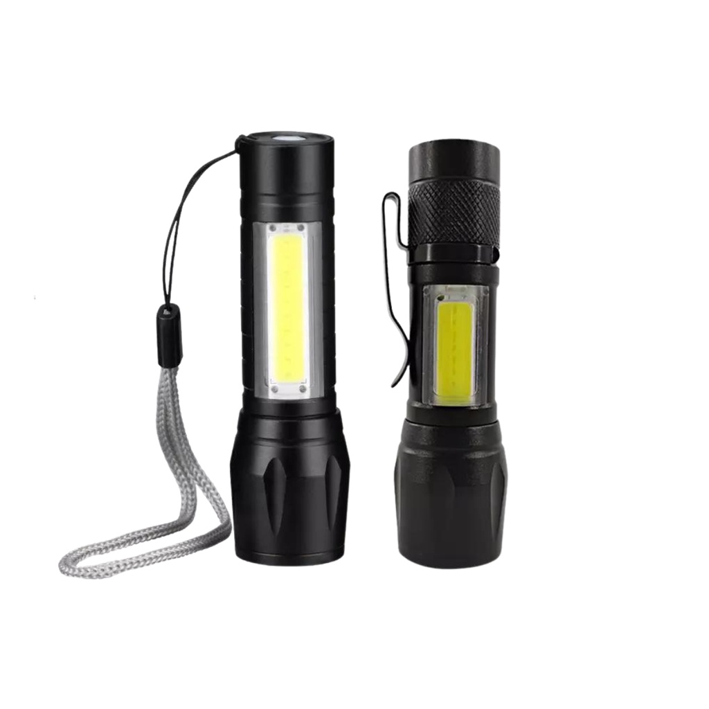 Senter Mini XPE COB Led Zoom Super Terang Lampu Pencahayaan Camping Piknik Hiking Swat Police Light Rechargeable - ONLOOK