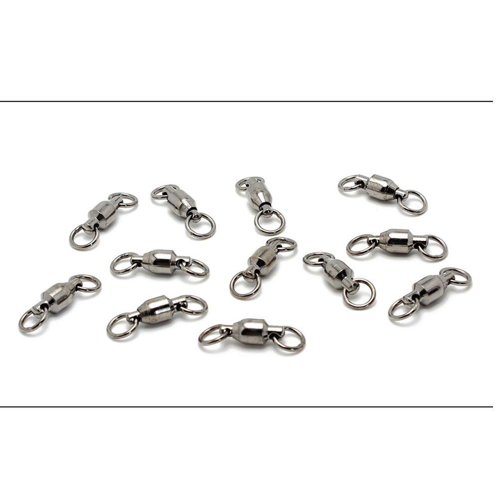 TOP 10pcs Konektor Memancing Rolling Swivel Tahan Lama Ukuran0# Kepada10# Tong Bearing High Quality