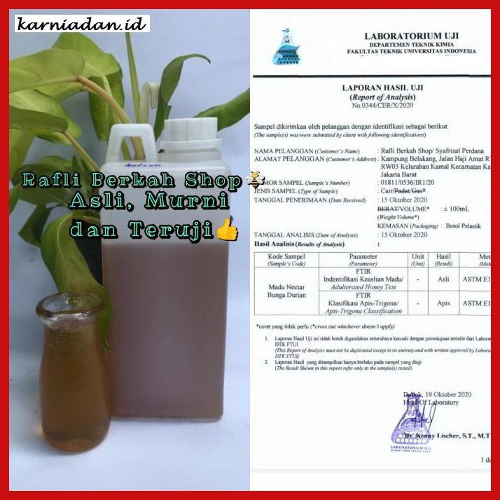 

MADU-MINUMAN- MADU ASLI NEKTAR BUNGA DURIAN NETTO 1000 GR -ASLI-BUKAN-KAWE-KAWE-