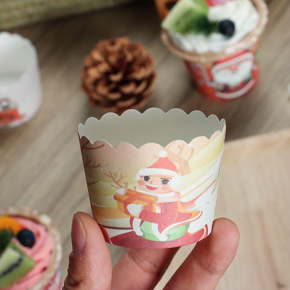 Solighter 50Pcs Alat Dekorasi Cupcake Dekorasi Kue Cetakan Kue Kertas Cup Wrappers Decor