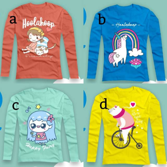 KAOS ANAK CEWE 1-10 TAHUN LENGAN PANJANG HOOLAHOOP