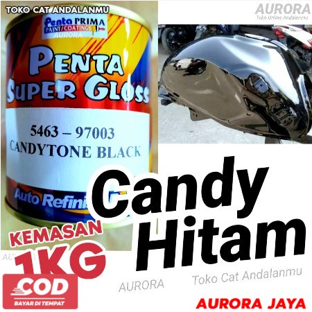 Cat Hitam Candy Tone Black 1Kg Penta Super Gloss Candytone Transparan Candi Cenditon Transfaran -  T