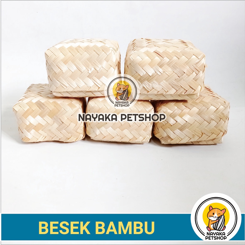 Besek Bambu Anyaman Bambu Ranjang Hamster Rumah Pipiti Box Makanan Keranjang Paket Sirip Sarang Walet Burung