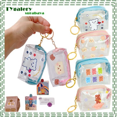 TYGS - HL0122 Pouch Mini Transparan Motif Lucu Serbaguna Dompet Kosmetik dan Koin Travel Murah