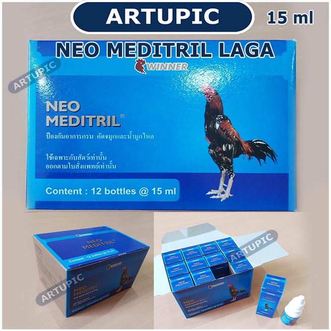 Neo Meditril LAGA 15 ml Ngorok Snot Sesak Nafas Ayam Adu Kampung Winner Antibiotik Ayam Laga