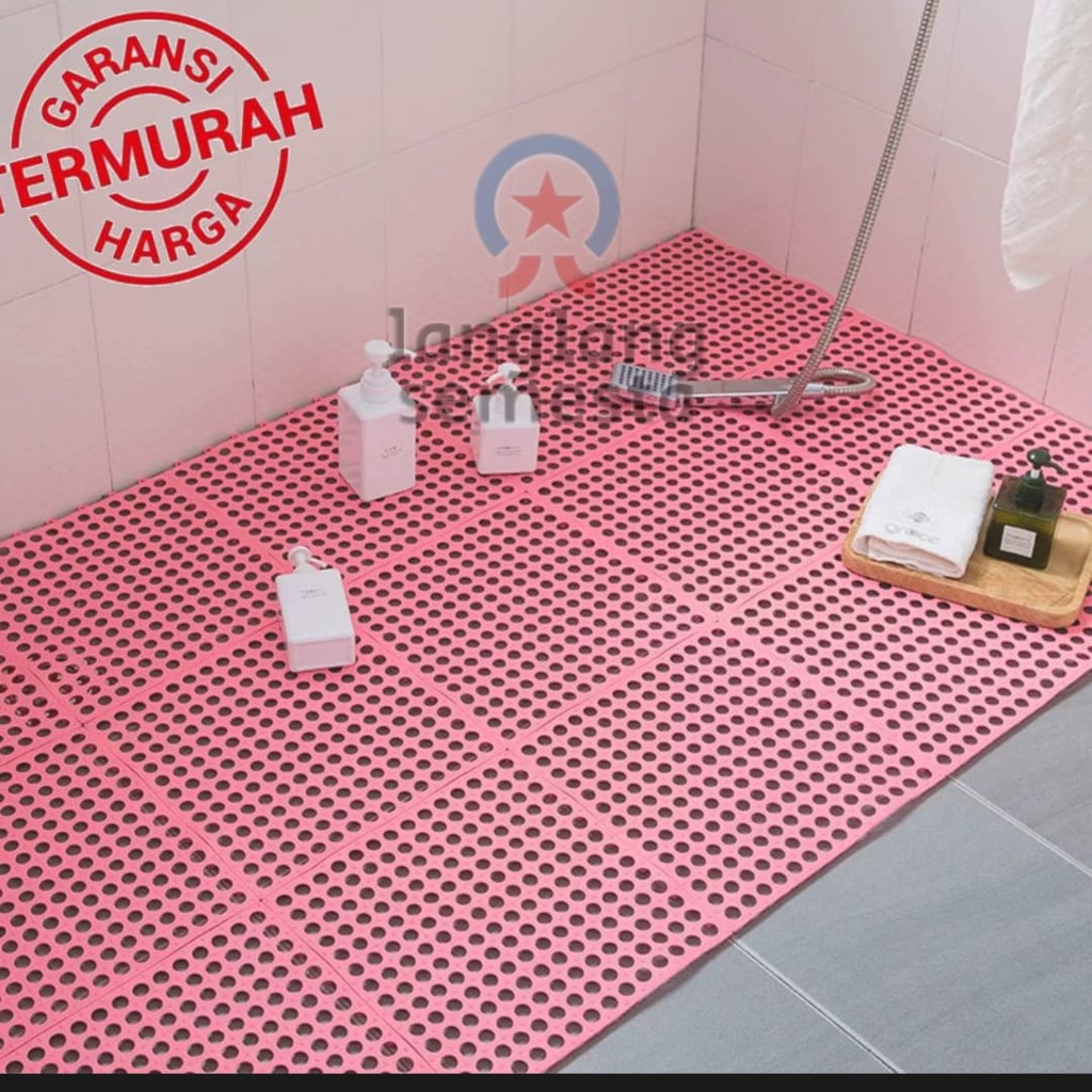 ALAS KANDANG KUCING ALAS KANDANG ANJING ALAS KANDANG KELINCI 30x30 POLKADOT - TATAKAN KANDANG-MERAH MUDA