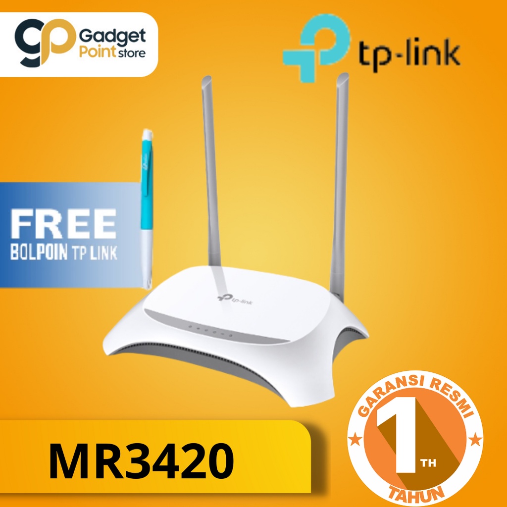 TP - LINK MR3420 300Mbps 3G/4G Wireless N Router  TL MR3420  - Garansi 1 Tahun