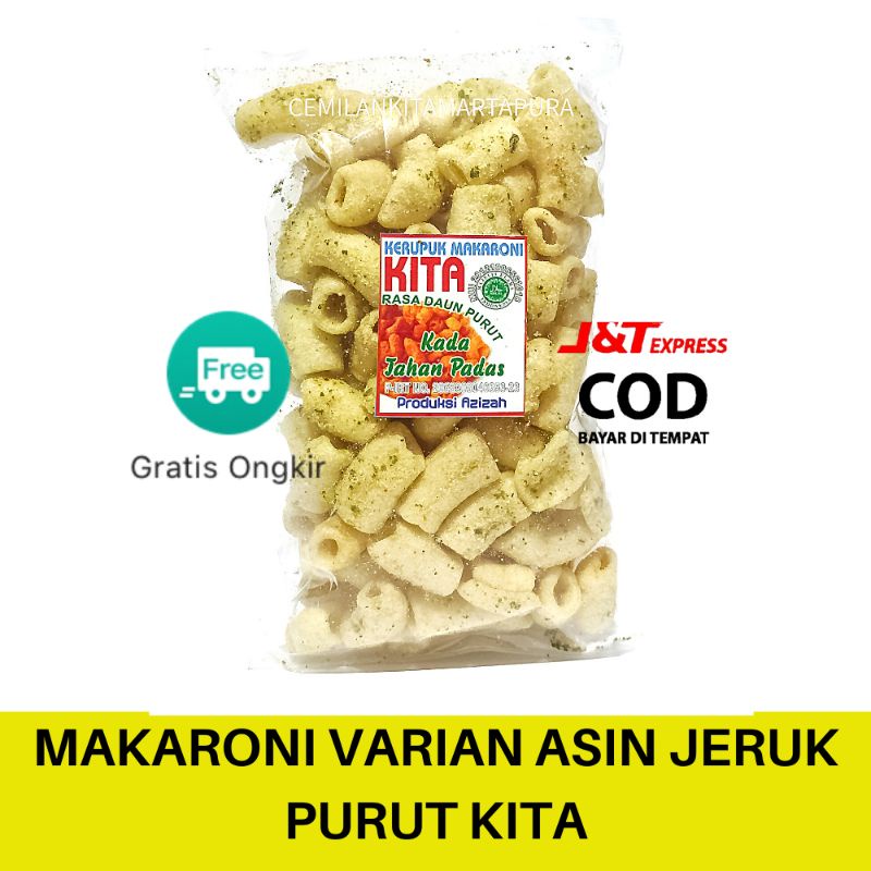 Cemilan kerupuk makaroni kita / makanan ringan /  sneck / jajanan - asin kemasam besar