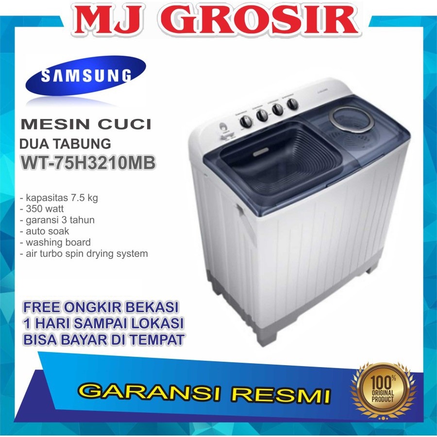 MESIN CUCI SAMSUNG WT 75H3210 7.5KG 2 TABUNG WT75H3210 7.5 KG