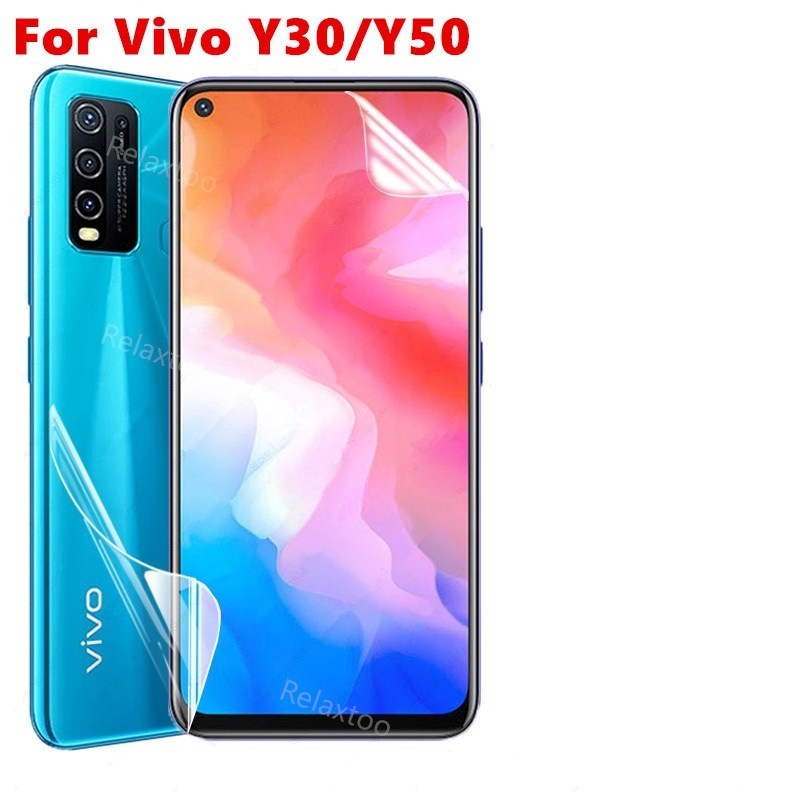 VIVO Y30 Y50 Y30i ANTI GORES HYDROGEL FULL SET DEPAN BELAKANG CLEAR BENING BACK GUARD ANTI JAMUR SKIN GARSKIN PELINDUNG BELAKANG