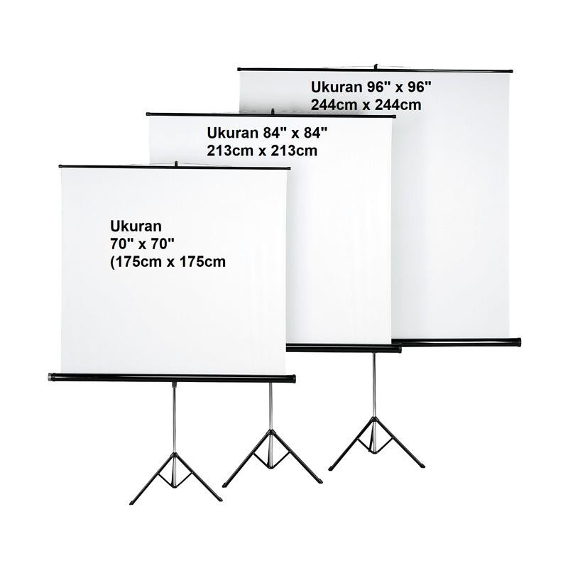 Tripod Screen Projector - Layar Proyektor 70 Inch (Termasuk Kaki Tripod)