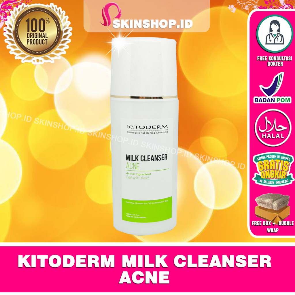 Kitoderm Milk Cleanser Acne 100ml Original / Susu Pembersih Kulit Berjerawat BPOM Aman