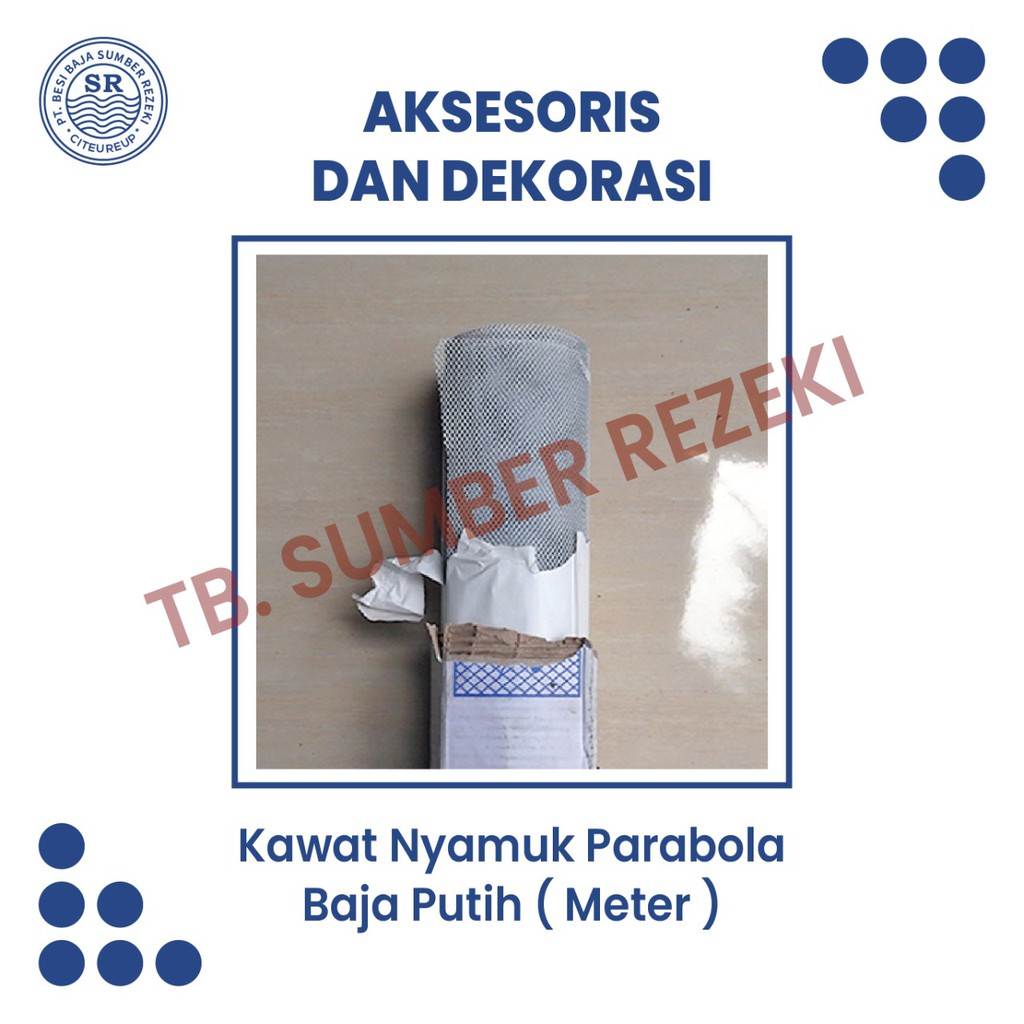 Kawat Nyamuk Parabola Baja Putih ( Meter )
