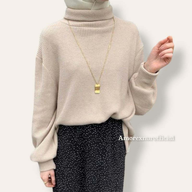 SWEATER TURTLENECK PREMIUM/KNITWEAR OVERSIZE - Baju Rajut Wanita dan Laki-laki | Sweater Knitt Rajut