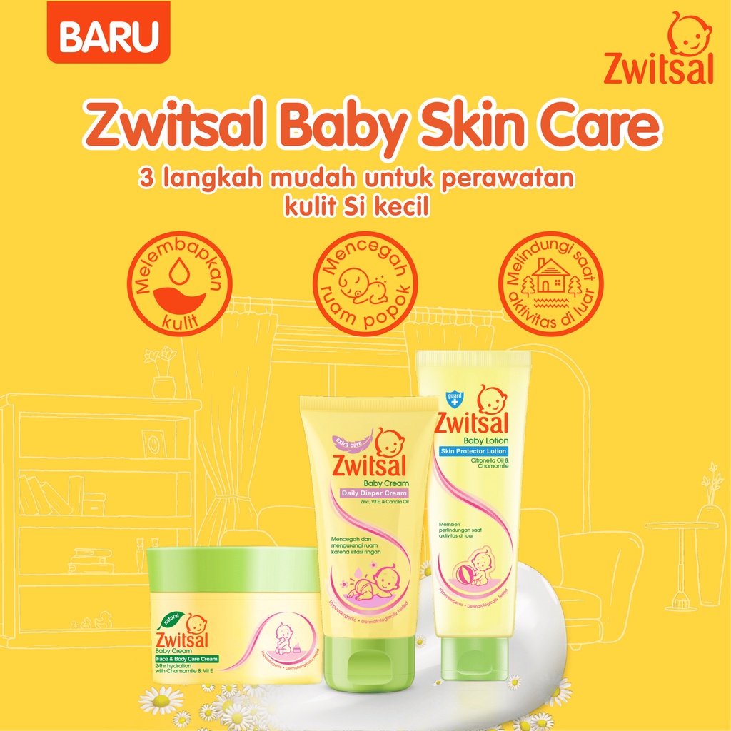 ZWITSAL BABY DAILY DIAPER CREAM TUBE [ 50 G ] - KRIM RUAM POPOK BAYI EXTRA CARE ZINC