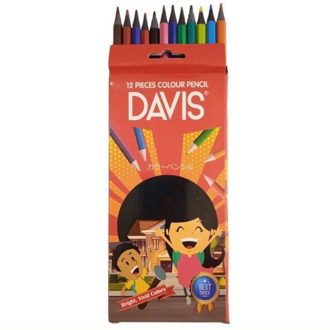 Pensil Warna Panjang isi 12 warna DAVIS blackwood