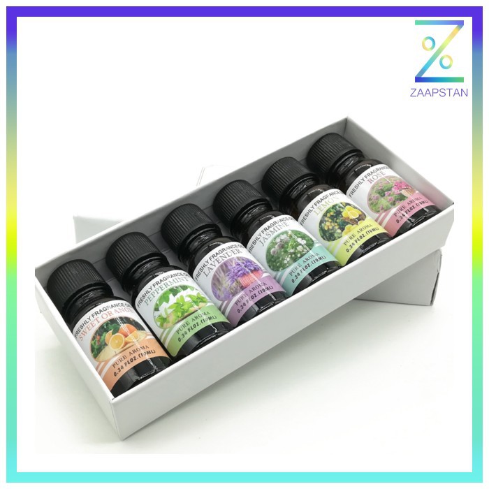 Pure Aroma Essential Fragrance Oil Aromatherapy 6 in 1 10ml - RHJY