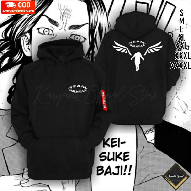 Hoodie gang valhala tokyo revengers keisuke baji | jaket valhala gang tokyo revengers