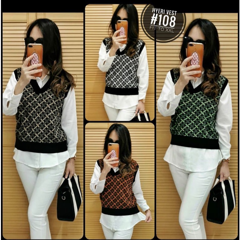 READY VEST SET KEMEJA 2IN1 | ROMPI RAJUT WANITA | VEST ROMPI