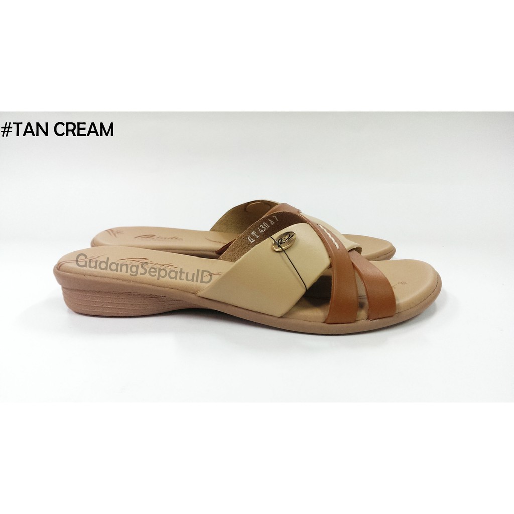 Sandal Wanita Rindi GT 430 TAN CREAM Sandal Selop Trepes Wanita 37-40