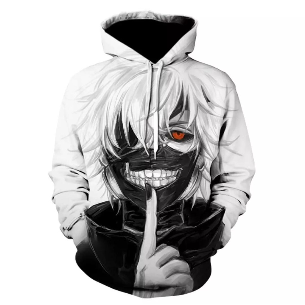 Sweater hoodie anak cowok kaneki / Sweater Hoodie Anime Jepang Anak Usia 6-11 Tahun Dan Dewasa / Jaket Anime Kaneki Tokyo Ghoul / Jaket hoodie anime tokyo ghoul kaneki anak cod