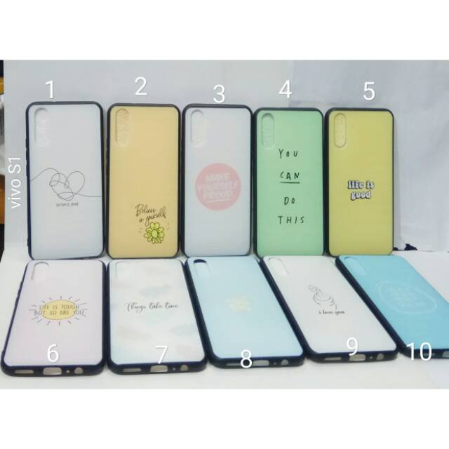 Case uv oil timbul macaron quotes Vivo S1