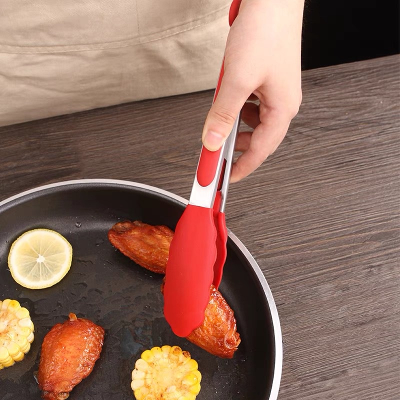 ALAT PENJEPIT GORENGAN SERBAGUNA CAPITAN MAKANAN LA106RD MURAH JEPITAN KUE BBQ STAINLESS PENCAPIT
