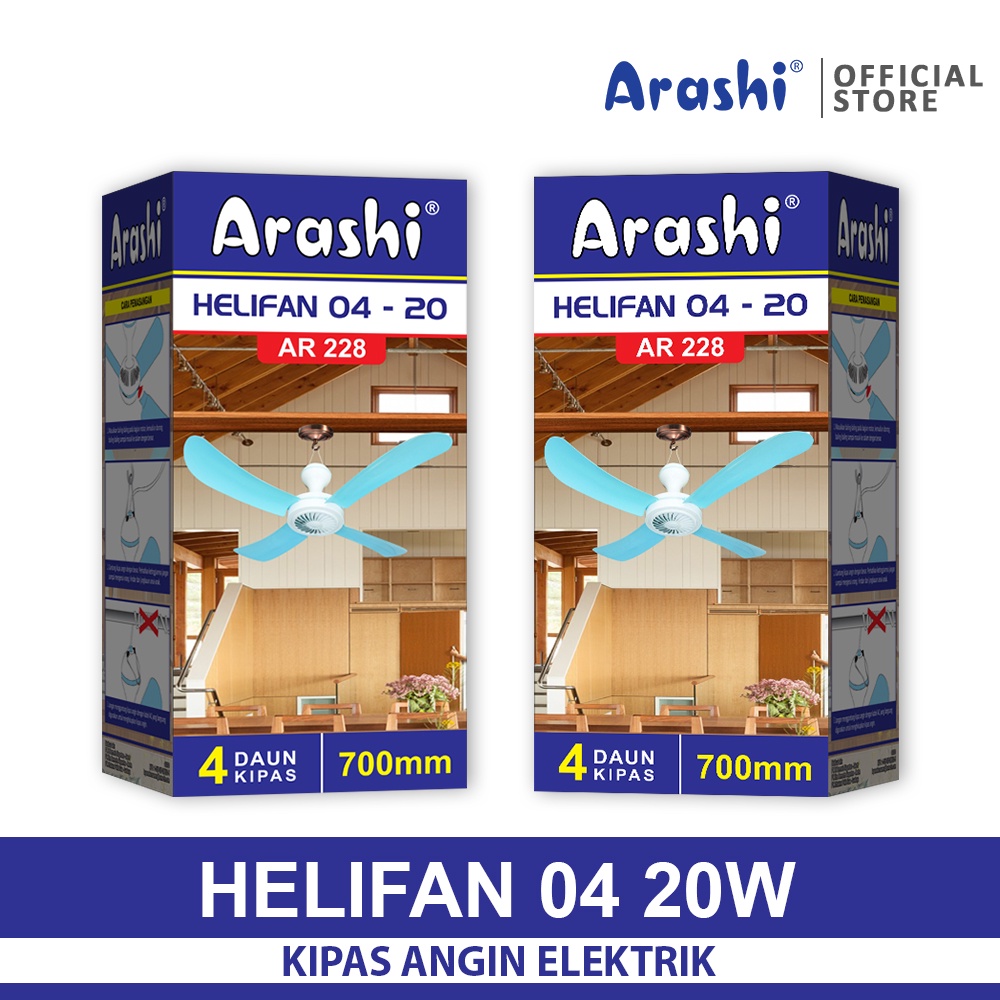 Arashi Hyperlite Kipas Angin Gantung Plafon Helifan 4 Baling - Baling - FREE ONGKIR Jabodetabek