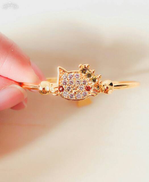 Gelang Anak Hellokitty head Gold xuping