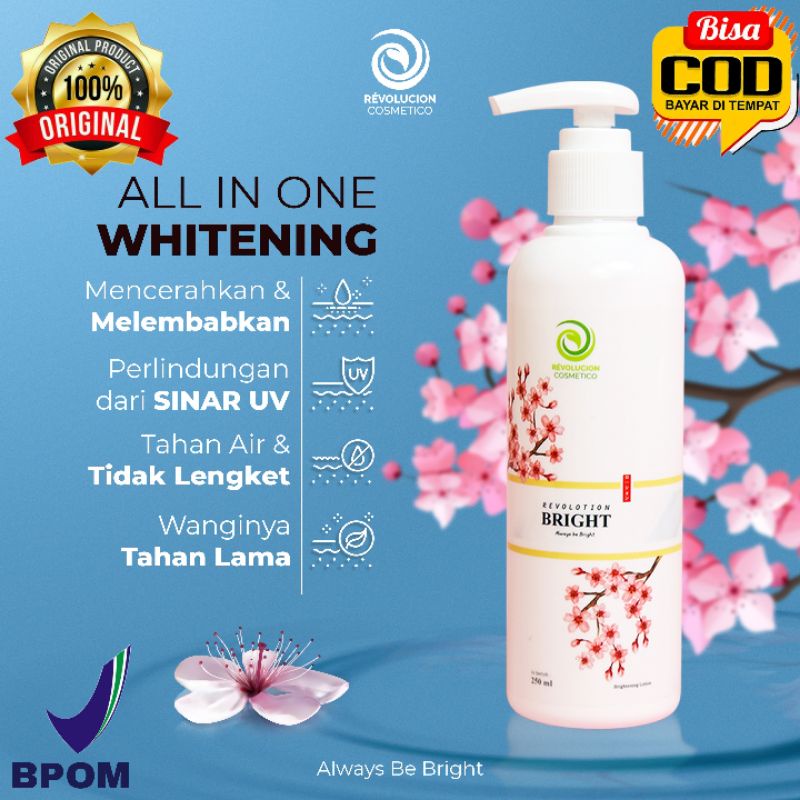 REVOLOTION BRIGHT [EXTRA WHITE ORIGINAL] - All In One Whitening Body Lotion Pemutih Kulit Tubuh Terb