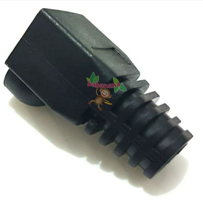 Plug boot rj45 pelindung kabel lan karet rubber silicon hitam