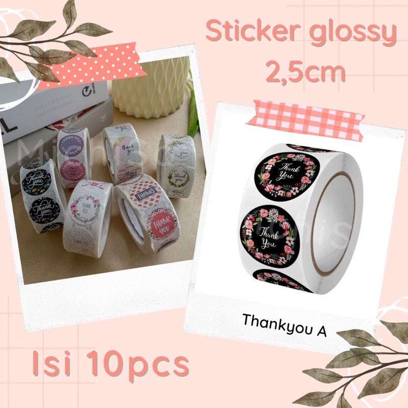 

sticker thanks isi 10pcs | sticker glossy thankyou | sticker hampers | sticker olshop | perlengkapan hampers