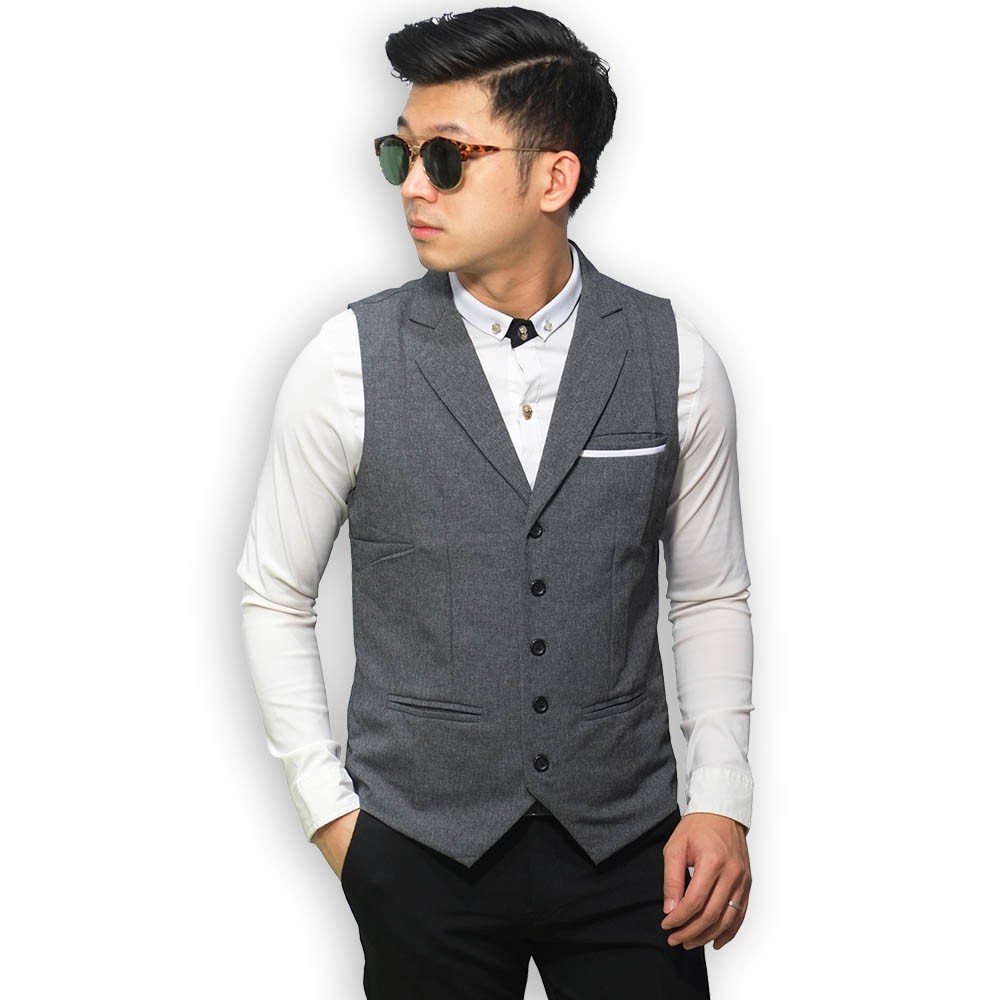 Vest Rompi Formal Pria - Setelan Dalaman Jas Cowok/Groomsmen Wedding Slim Jumbo